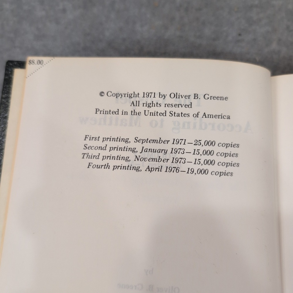 The Gospel According to Matthew Oliver B Greene 5 Vol Set The Gospel Hour 1971 - Picture 3 of 4